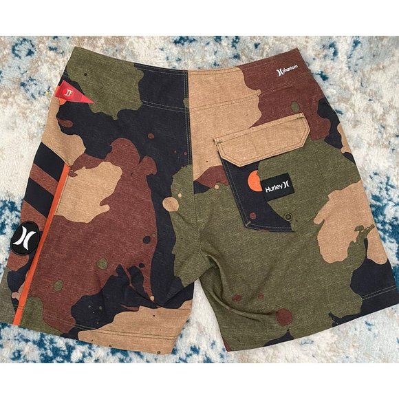 Hurley big boys Size 22 Phantom JJF5 Recruit 12” Boardshorts Camo Swim Dri-fit - Picture 3 of 8